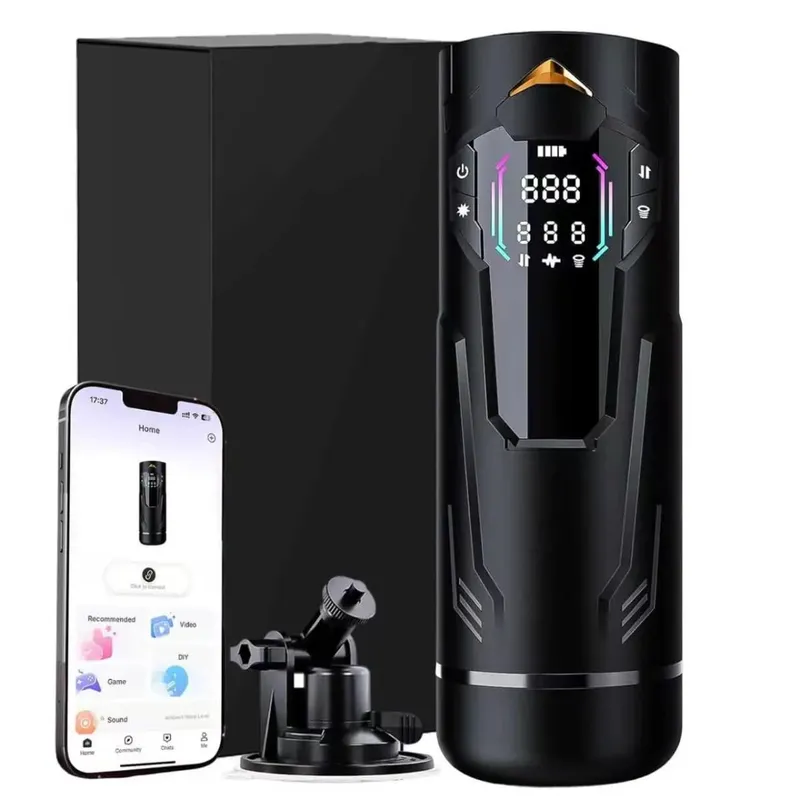Automatic Male Masturbator Hands-Free 7 Telescopes & Sucking & Vibration Pocket Pussy Sex Toy for Men Adults Piston Mastubator