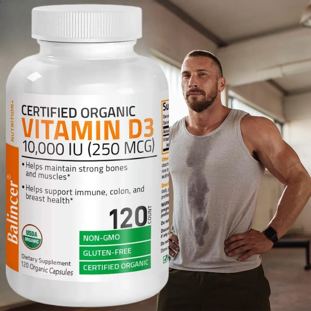 Vitamin D3 - Promotes Healthy Muscle Function and Immune Support Strong Bones and Nervous System Health 120 Capsules — image 2