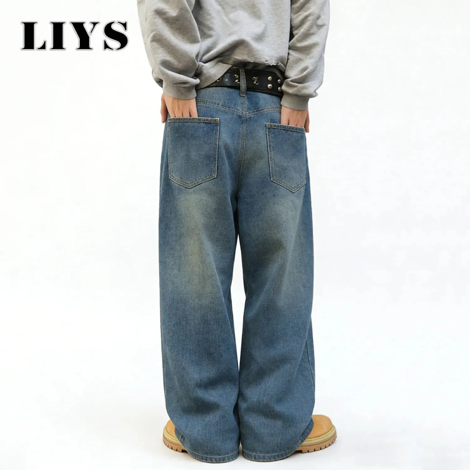 American Retro Men's Women's Ultra Baggy Wide Leg Jeans Four Seasons Street Oversized Fashion Denim Pants Unisex Clothes — image 2