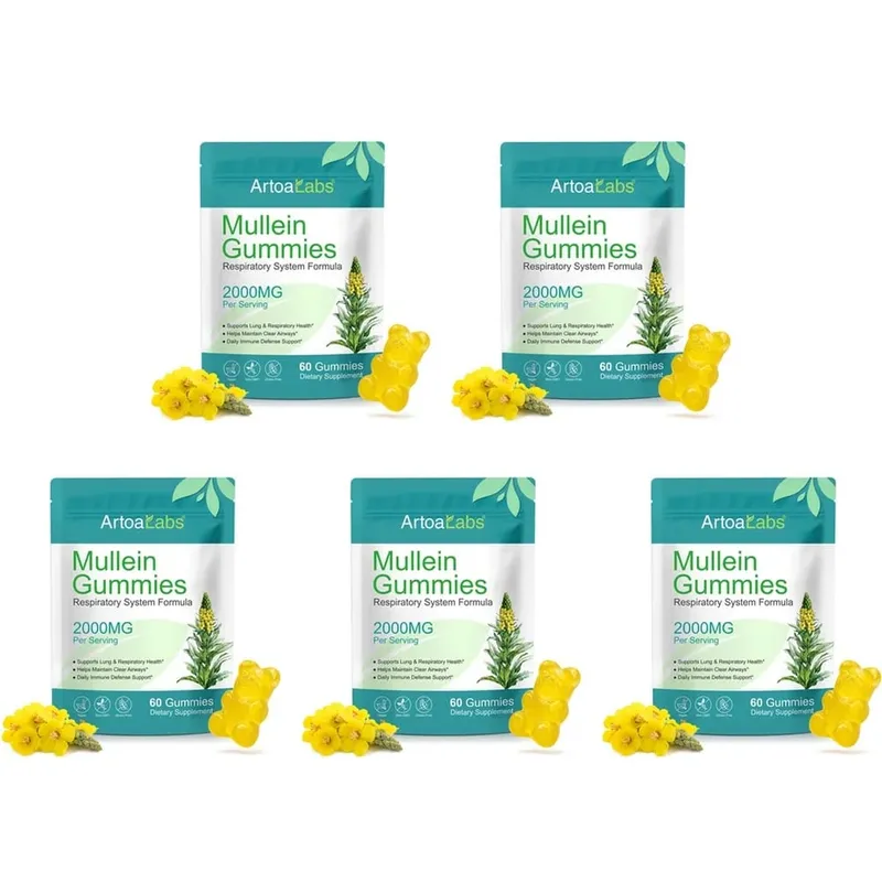 ArtoaLabs Mullein Gummies 2000mg 50:1 Extract for Respiratory Health & Clear Airways Supports Daily Immune Defense 60 Gummies — image 11