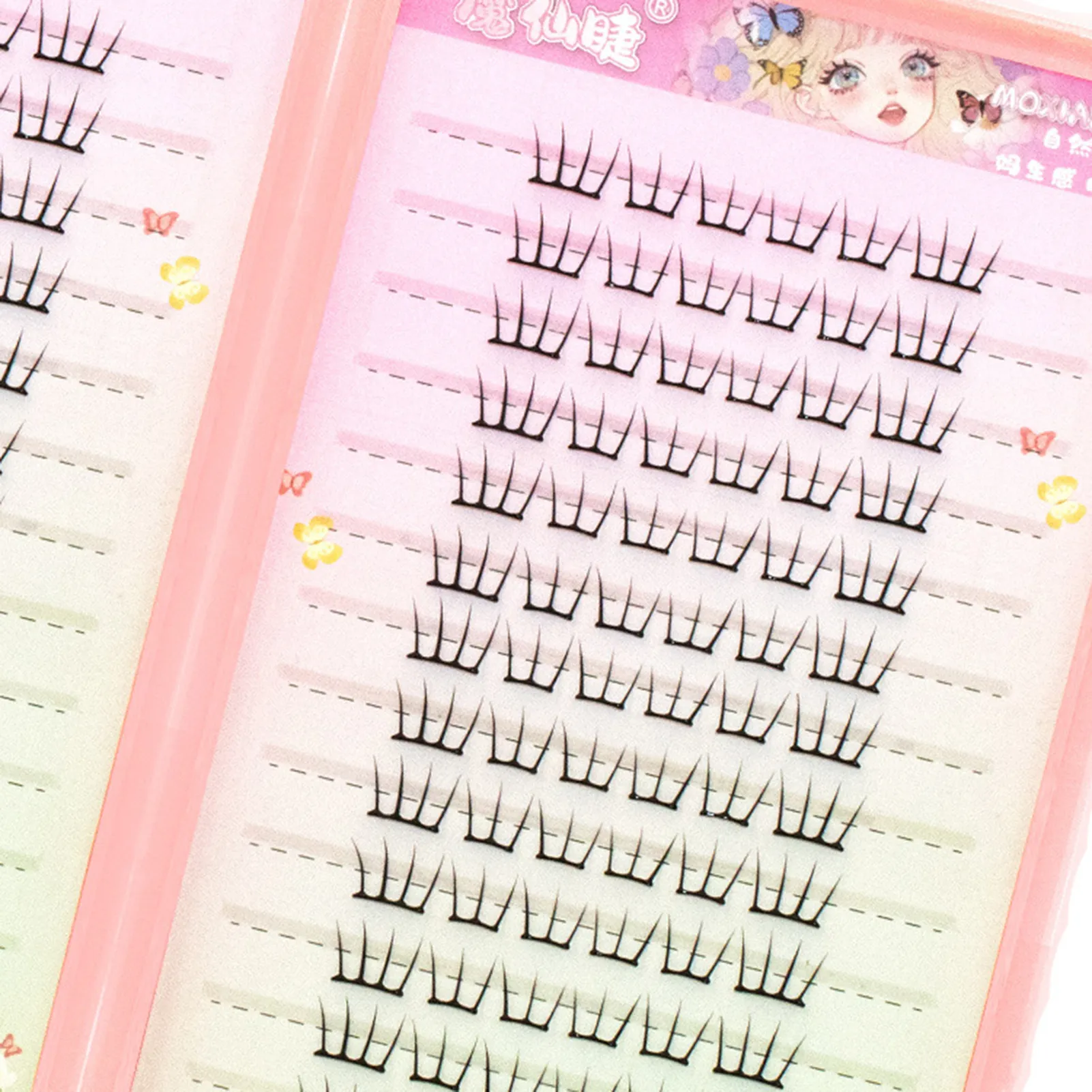 Ultra Thin Fairy False Eyelash Curling 10-13mm Korean Style Glue-free Lashes Extension For Kpop Idols Eye Makeup Large Capacity — image 7