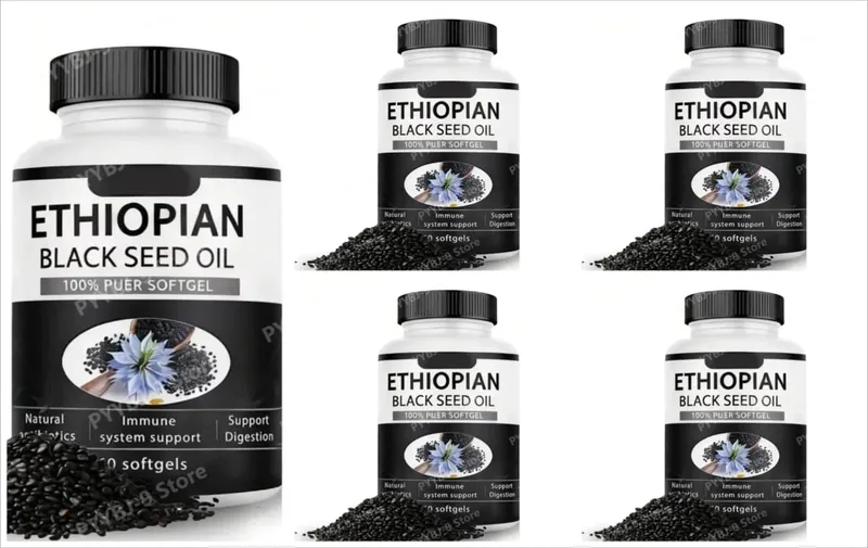 Ethiopian Black Seed Oil Softgels 60 Count 100% Natural Gluten Free Non GMO Antioxidant Immune Digestive Daily Health Supplement — image 12