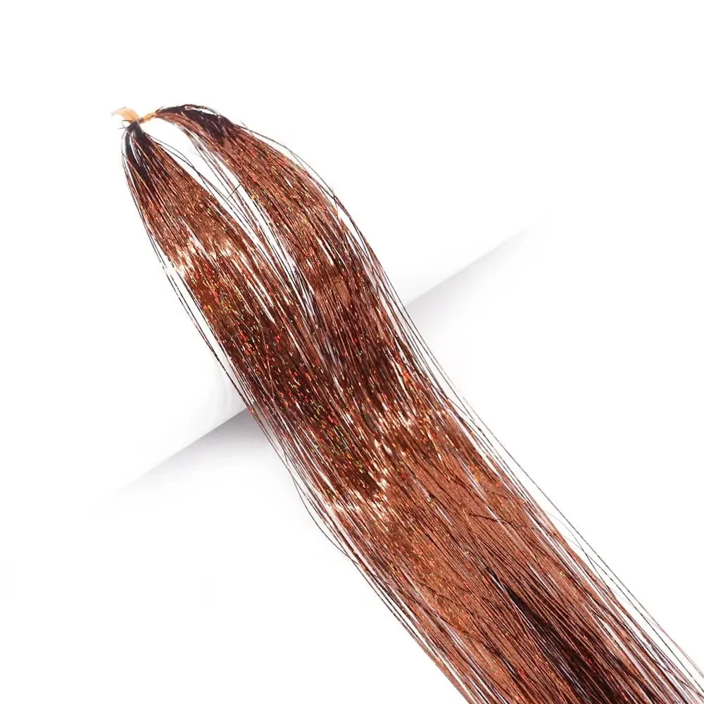 Sparkle Shiny synthetic Hair Tinsel Hair Extensions Dazzles Women Hippie for Braiding Headdress Hair Braiding Tools Long 120cm — image 13