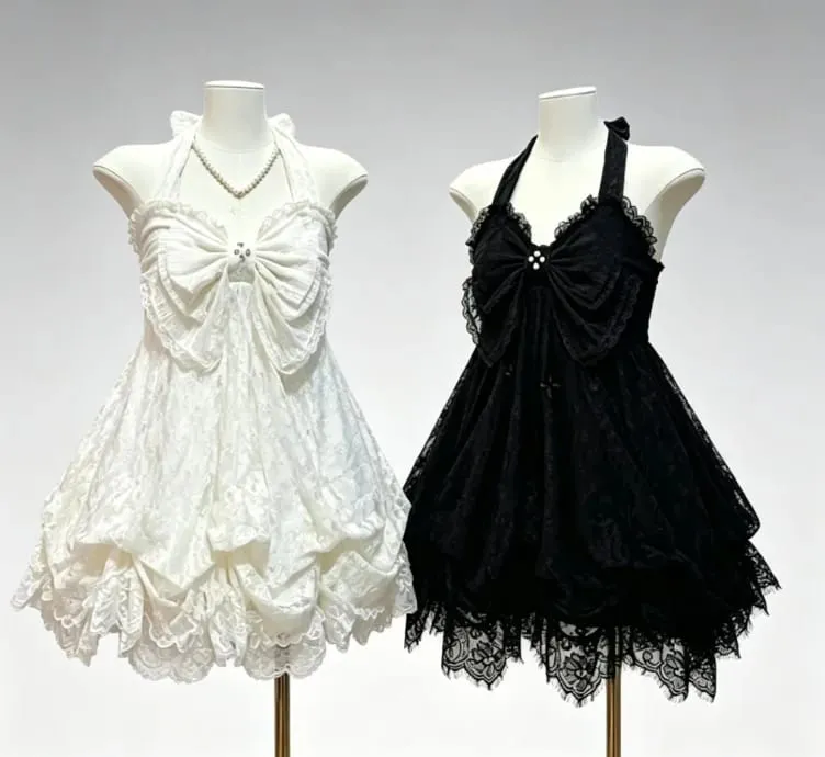 Gothic Retro Sweet Bud Mini Dress Women Harajuku Y2k Strap Dress Y2K Aesthetic Club Party Fashion Outfits — image 1