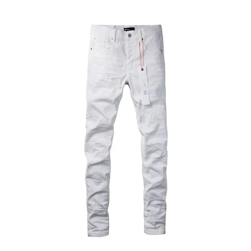Spring New Men's White Skinny Jeans High Quality Slim Fit Trousers Streetwear Hip Hop Style Casual Fashion Stretch Denim Pants — image 3