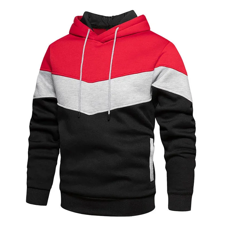 Spring Autumn Fashion splicing Men's Hoodies long sleeve Casual Hoodies Sweatshirts Sweatshirt men tops Pullover