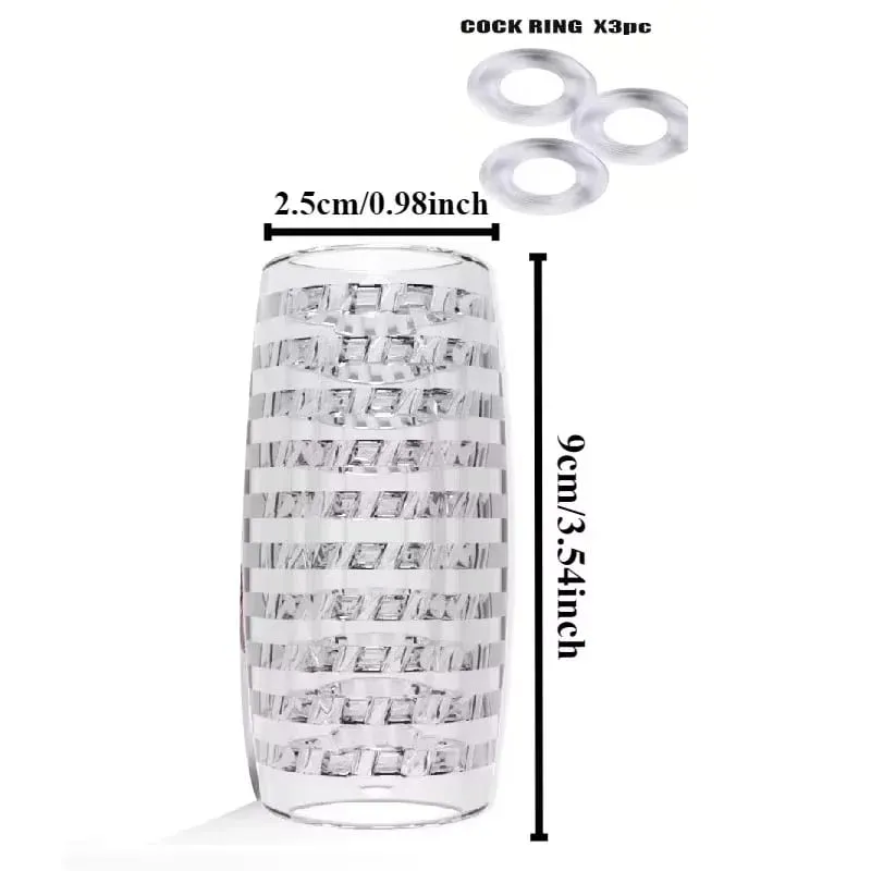 Male 3D Manual Masturbator Transparent Vagina Soft Pussy Sex Toys Realistic Adult Endurance Exercise Sex Toy Pocket Cup for Men — image 10