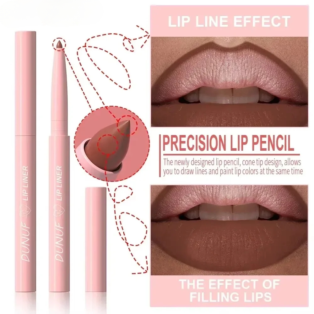 1 Stück, verjüngte Spitze, Lipliner-Stift, matt, aufpolsternder Lippenfleck, langlebig, wasserdicht, feiner Lippenstift, schlanke Lippen, Umriss, Kontur, Make-up, Rosa — image 4