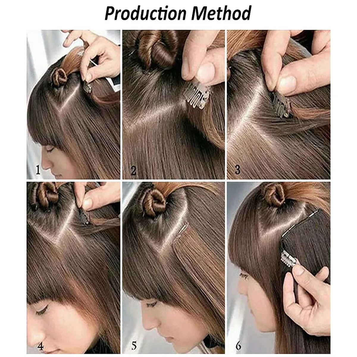 24Inch Synthetic 7Pcs/set Long Straight Hair Extension 16Clips Hairstyle Black Blonde Y2K Kpop Hairpiece for Women Christmas Eve — image 5