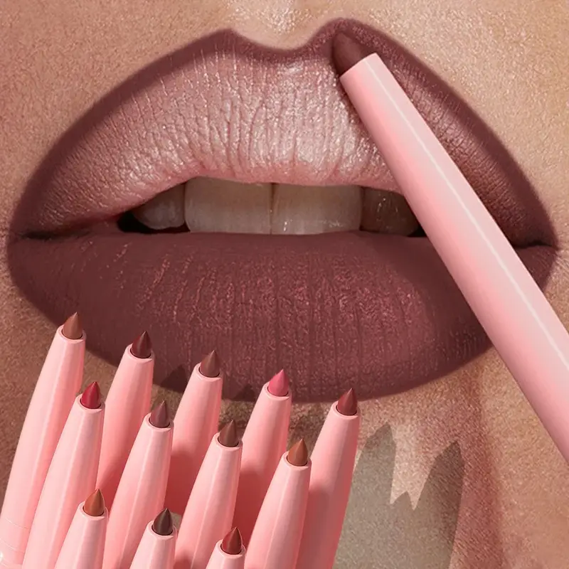 1 Stück, verjüngte Spitze, Lipliner-Stift, matt, aufpolsternder Lippenfleck, langlebig, wasserdicht, feiner Lippenstift, schlanke Lippen, Umriss, Kontur, Make-up, Rosa — image 2