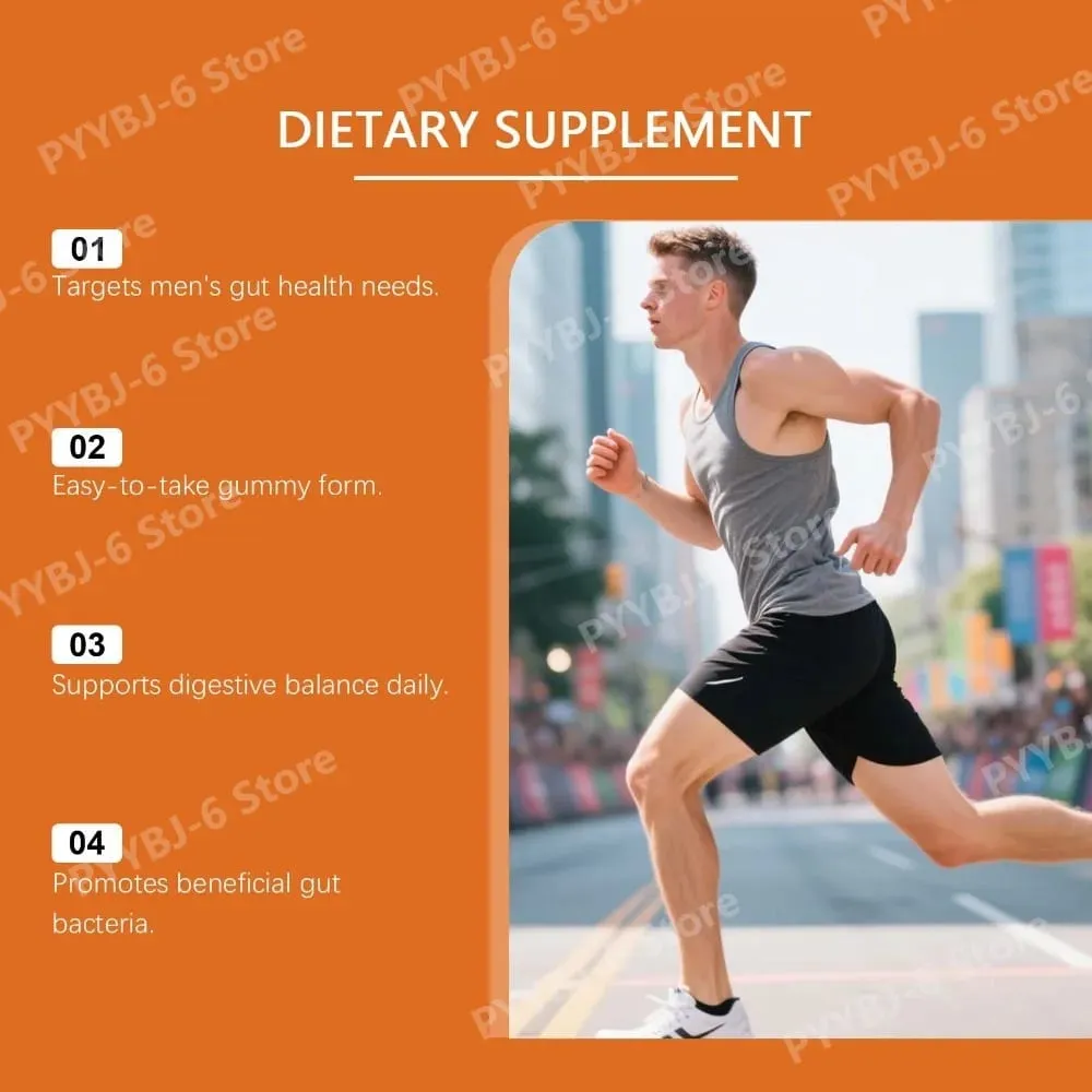Men's Digestive Health Gummies – Prebiotic & Probiotic Blend – Peach Flavor Supports Men Gut Health Daily — image 4