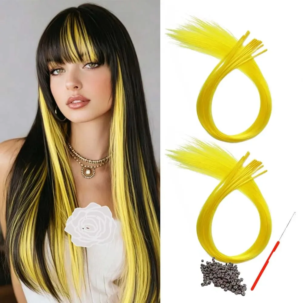 20roots 16inch I-tip Fusion colorful Synthetic Hair Extensions with crochet hook and ring Y2K style — image 7