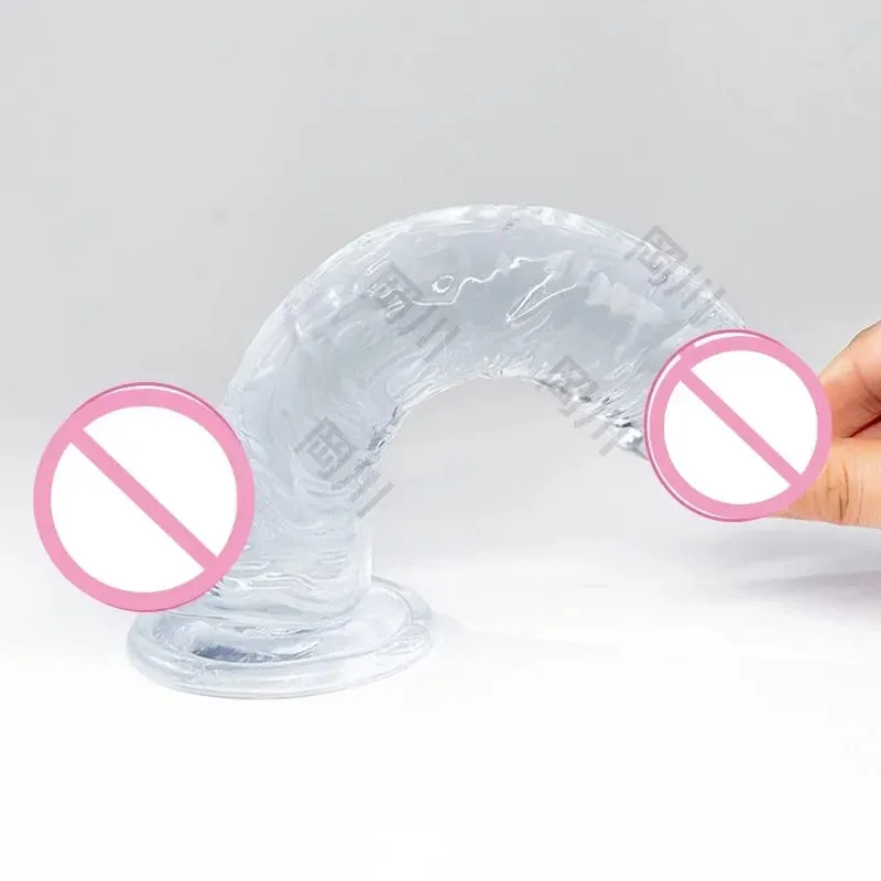 Transparent Soft Jelly Dildo Realistic Fake Dick Penis Sucker Butt Plug Sex Toys for Woman Men Vagina Anal Sex Toys — image 2