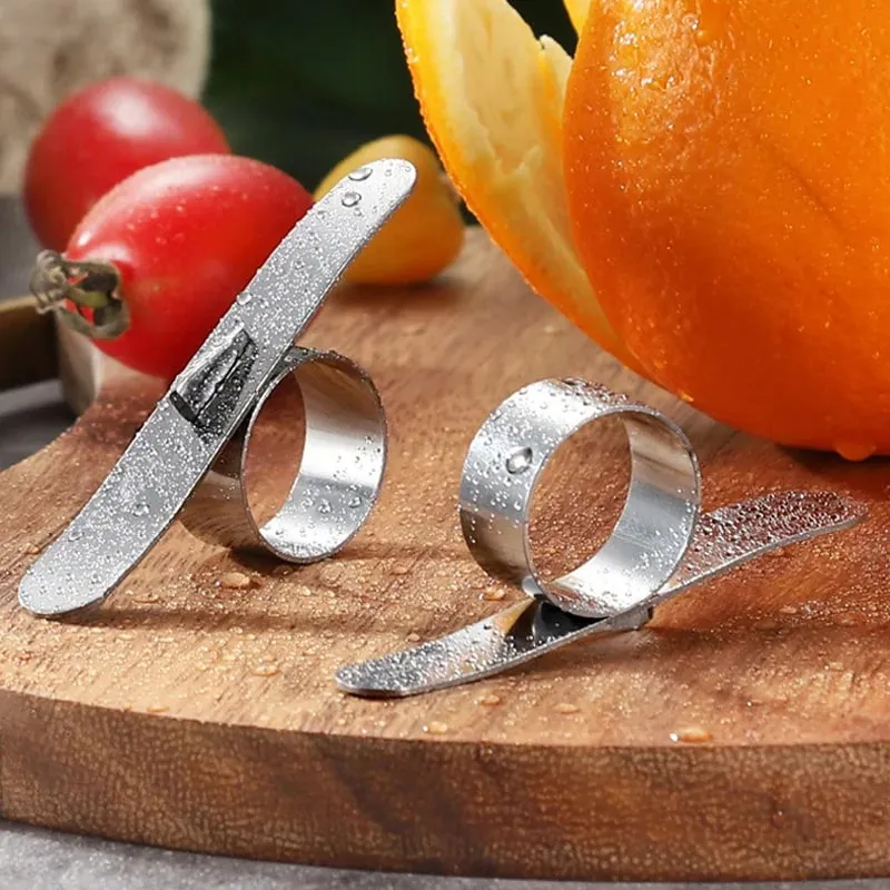 Stainless Steel Lemon & Orange Peeler - Dual-Purpose Citrus Fruit Knife Kitchen Gadget Bar Accessory Versatile Kitchen Tool