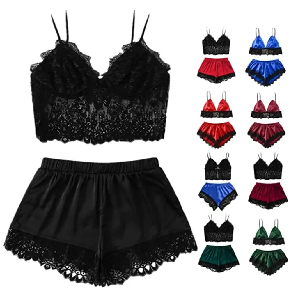 Underwear 34 Set Plus Nightwear Underwear Sleepwear Lace Lingerie Sling Sexy Size Womens секси комплект женского белья