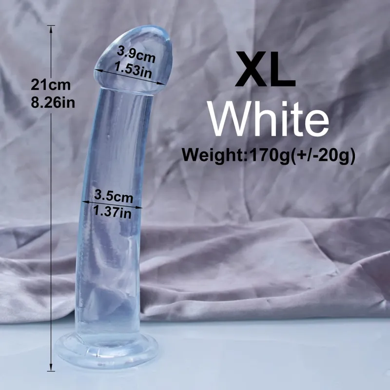 Dengan Harga Murah TPE Transparan Anal Plug Jelly Dildo 4 Ukuran Cangkir Hisap Ayam Vagina Masturbasi Lembut Penis Kecil Wanita Pria Mainan Seks