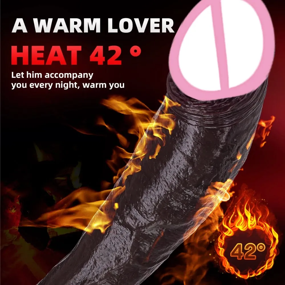 24cm Big Black Dildo Thrusting Sex Toy Realistic Penis Vibrator Telescopic Swing Heating Remote Control Women Lesbian Sexy Toy — image 2