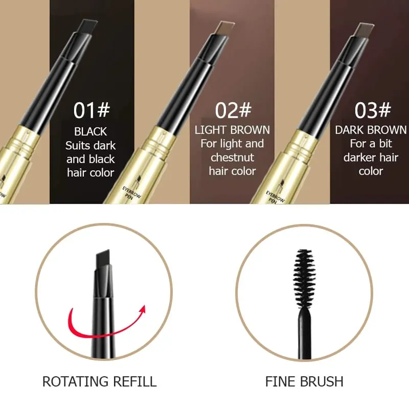 Ultrafijne Dual Head Wenkbrauwpotlood Mascara Set Natuurlijke waterdichte en langdurige professionele wenkbrauwpotloodmake-up — image 4