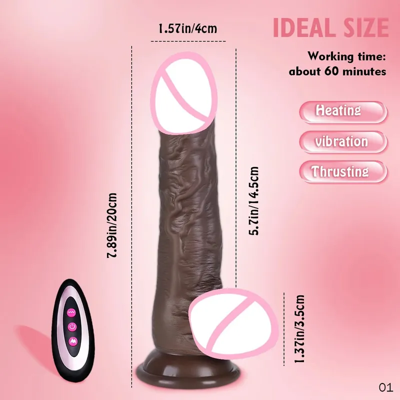 22cm Vibrating Dildo Men Women Adult Sex Toys 10 Vibration Modes Realistic Huge Dildo Vibrator Powerful Suction Cups For Adults — image 9