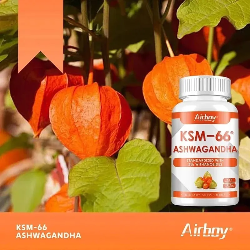 Organic Ashwagandha KSM-66 Capsules for Stress Relief Focus Brain Energy Support Sleep Health Supplement — image 4