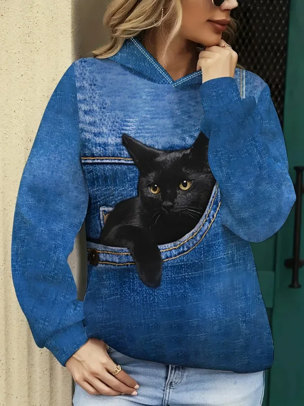 Cute Cat 3D Print Hoodies Men Women Fashion Casual Sweatshirts Autumn Oversized Hoodie Pullovers Tracksuit Women Clothing — image 9