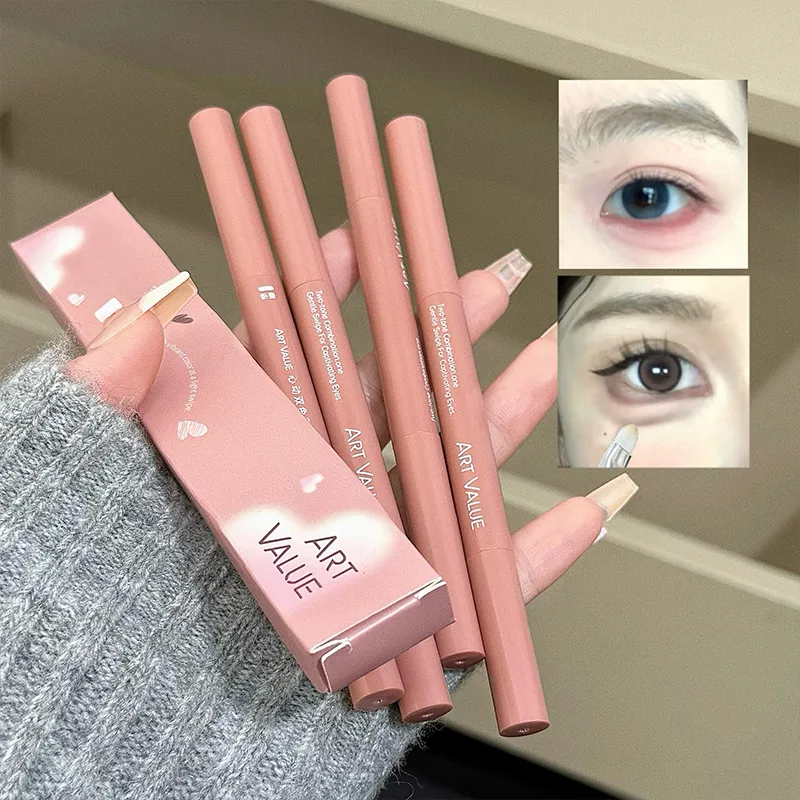 ART VALUE Two-tone Lying Silkworm Pen Under Eye Liner Brighten Shadow Makeup Pencil Nude Pink Lower Eyelid Highlighter Contour — image 2