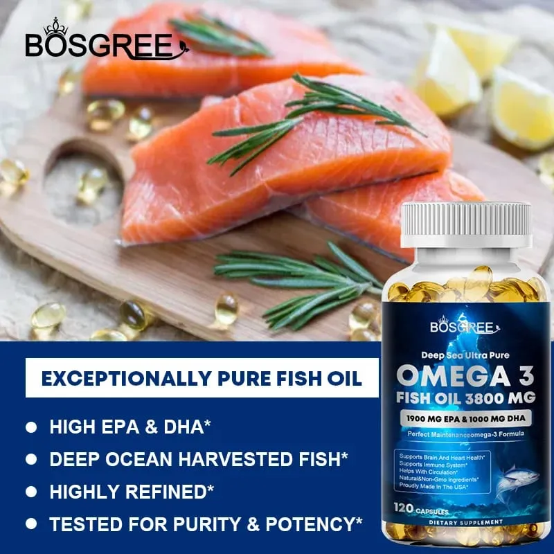 Omega 3 Fish Oil Supplement EPA+DHA - Suitable for Heart Liver Eye Brain Joint Health-Attention Memory and Emotional Support — image 4