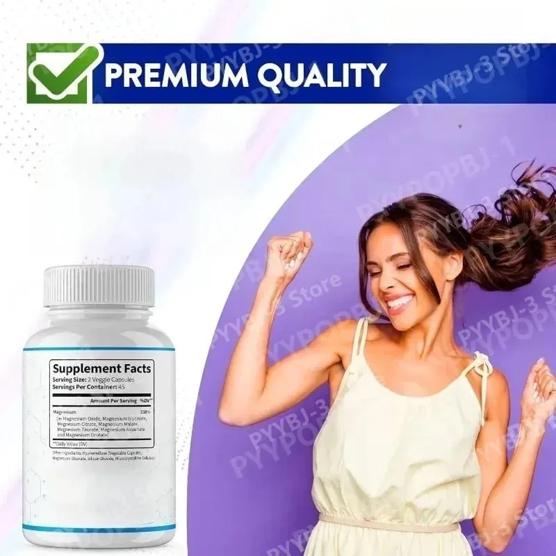 Magnesium Supplement 1000mg 7 in 1 Complex with Glycinate Citrate Malate Taurate Supports Muscle Relaxation Sleep Support 90 Ct — image 4
