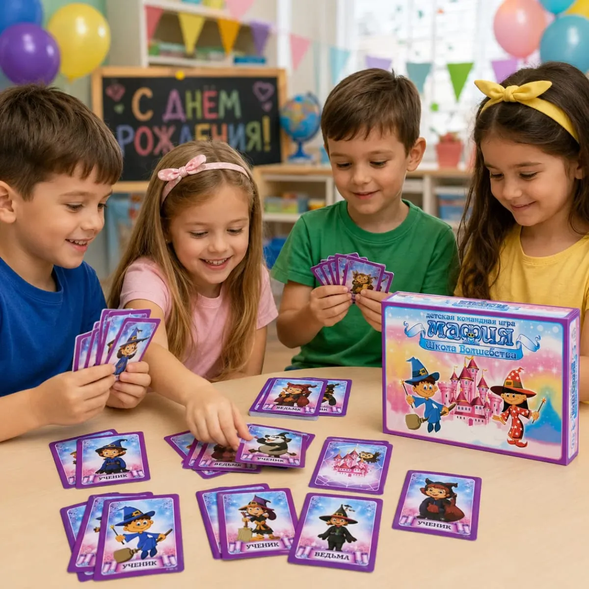 Magic School Mafia Kids Team Card Game Wizard Roleplay Social Deduction Family Party Russian Version — image 5