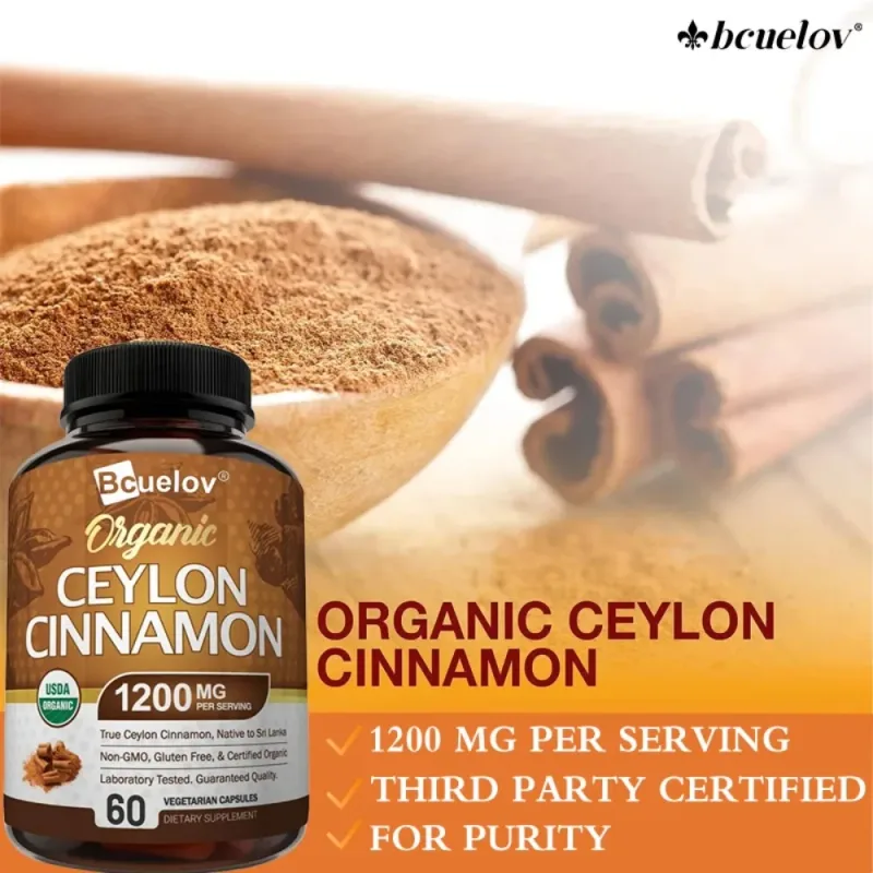 Ceylon Cinnamon 1200Mg Per Serving 120 Capsules - Healthy Blood Sugar Support Joint Support Antioxidant