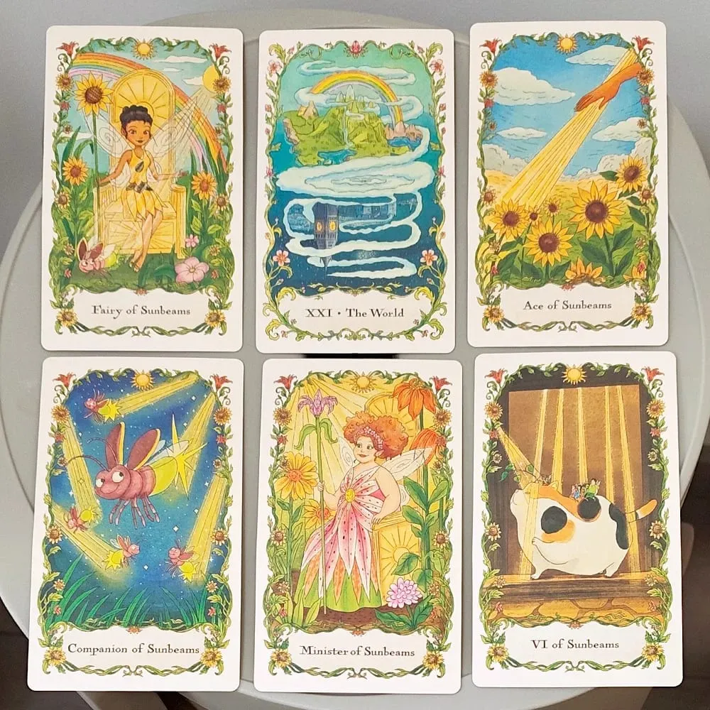 Fairies Tarot Deck in Rigid Box 12*7cm 78 Pcs Whimsical Fairy Themed Tarot Cards for Beginners Double-embossed Cardstock — image 4