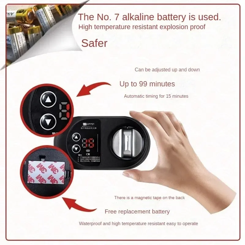 Gas stove automatic shutdown timer kitchen intelligent switch anti dry burning accessories gas natural gas — image 2