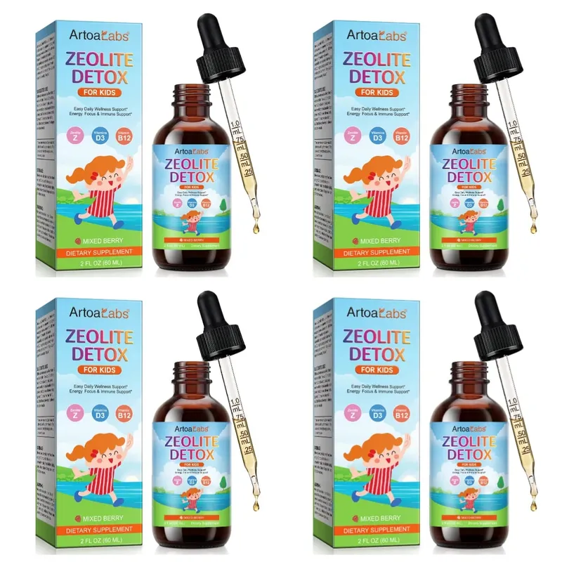 ArtoaLabs Sugar Free Vegan Zeolite Detox Oral Liquid Supplements Zeolite Detox Drops for Kids Energy Daily Wellness Support