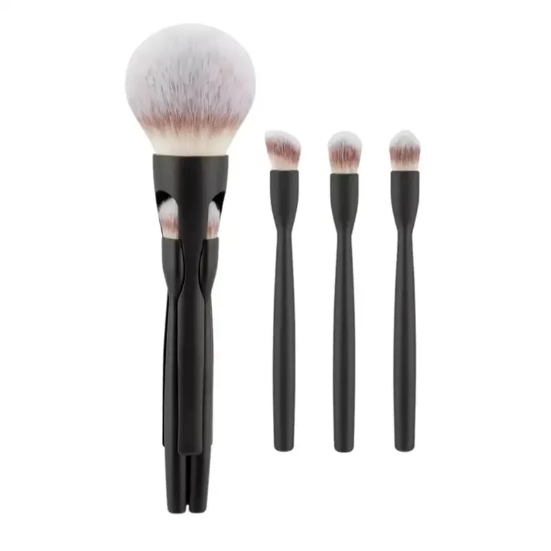 NEW Makeup Powder Brush with Eye Shadow Brush Brushes 4 in-1 All-in-One Magnetic Interlocking Powder Blush Brush Makeup Tools