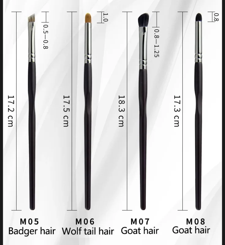 4pcs Animal hair Eyeshadow Makeup brushes Eye shadow Brow Make Up Brush Blending Crease Concealer Basic Beauty Tools accessories