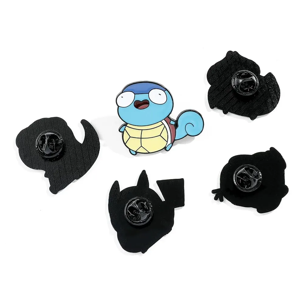 Anime esmalte pino engraçado dos desenhos animados figura pikachu squirtle psyduck metal emblema broche jaqueta jeans lapela pino brinquedo acessórios — image 2