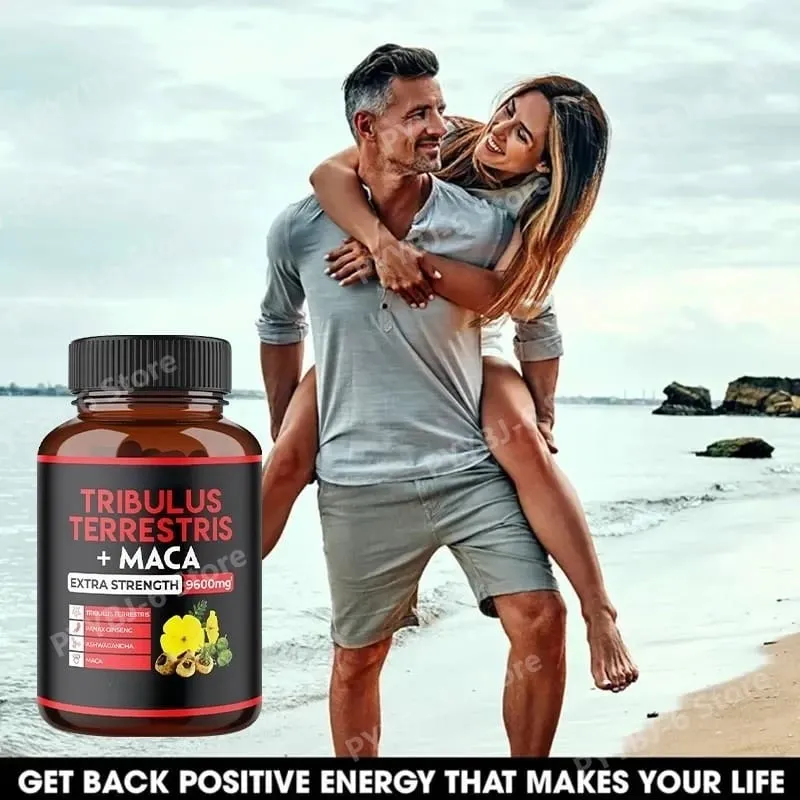 Le supplément Tribulus Terrestris + extrait de racine de maca soutient la vitalité énergétique Santé naturelle à base de plantes sans OGM 90 capsules végétaliennes
