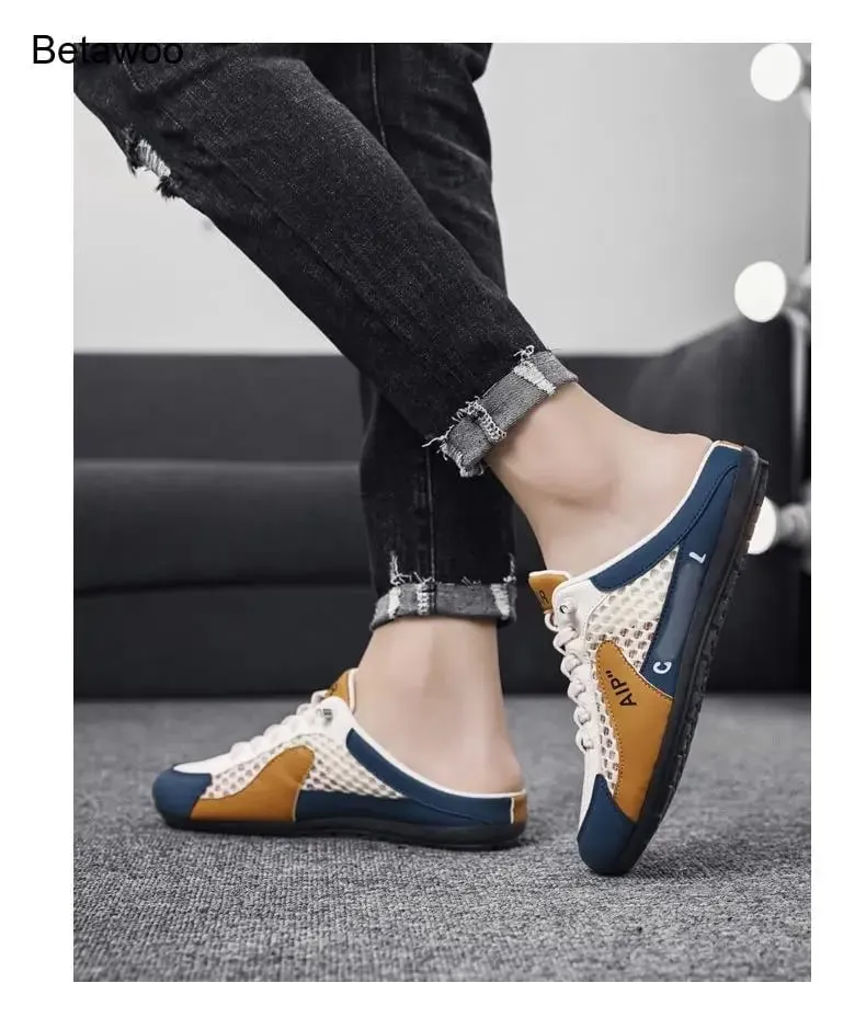 Backless Slip On Half Slide Sneakers for Men Breathable Mesh Casual Shoes — image 7