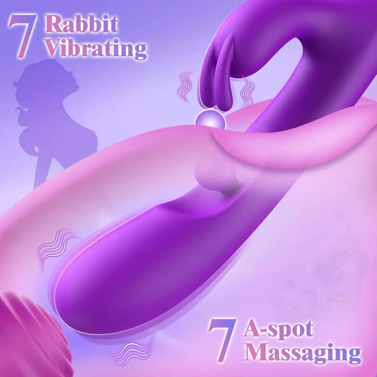 G Spot Rabbit Vibrator 3 in 1 360° Rotation Powerful Clitoral Stimulator Soft Silicone Adults Product Sex Toy for Women Couple — image 3