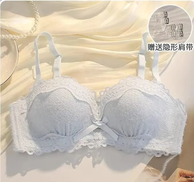 Women Strapless Wireless Bra Anti-Slip Half Cup Small Bust Compression Enhancer Anti-Sag Soft Sexy Lingerie Underwear Set — image 10