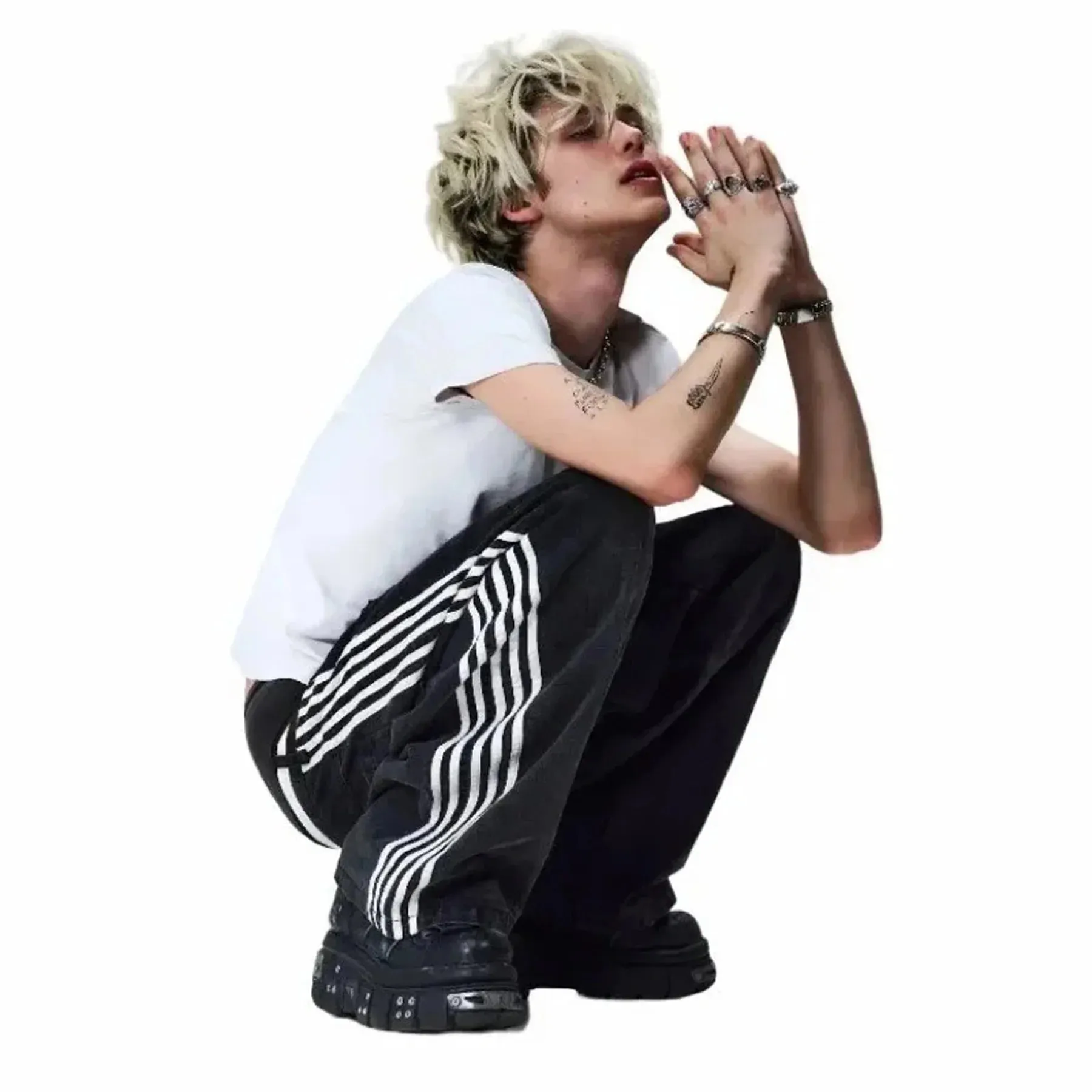 Y2K Striped Baggy Jeans Unisex Wide Leg Denim Pants Hip Hop Streetwear Casual High Quality Embroidered Jeans For Men Women — image 5