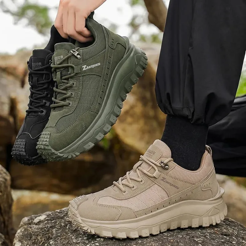 2026 New Men's Hiking Shoes Non-slip Wear-resistant Trekking Shoes Breathable Thick Sole Tactical Shoes Casual Sneakers for Men