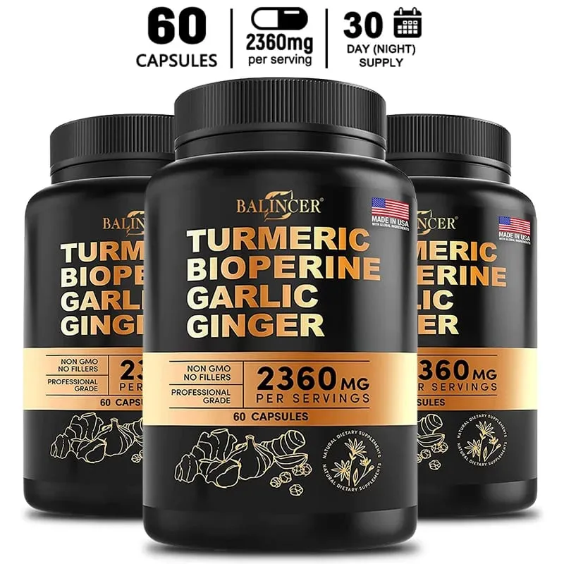 Turmeric Curcumin Capsules - Ginger Garlic & Black Pepper Natural Antioxidant for Joint Mobility Digestive & Immune Wellness — image 10