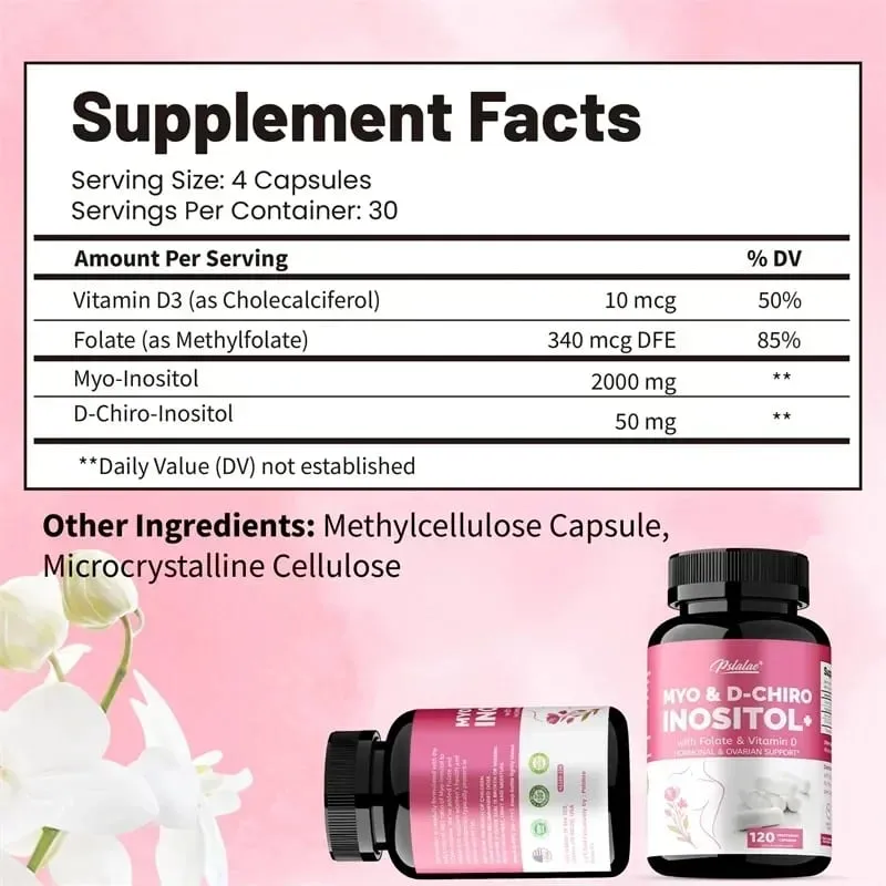 MYO & D-CHIRO INOSITOL - Rich in Vitamins Supports Women's Health and Ovarian Function Improves Immunity Hormone Balance
