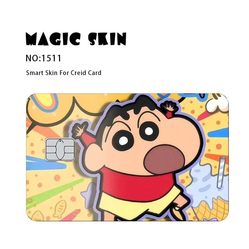Anime Crayon Shin-Chan Matte Sticker Film Tape Skin for Credit Card Debit Card Cartoon Waterproof Stickers Small Chip Gifts Toys — image 3