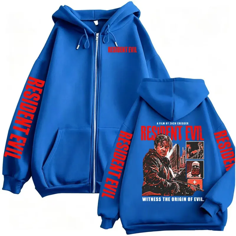 Limited Resident Evil Horror Film Zipper Hoodies Men Women Fashion High Street Jacket Sweatshirt Coats Cozy Fleece Zip Up Hoodie — image 3