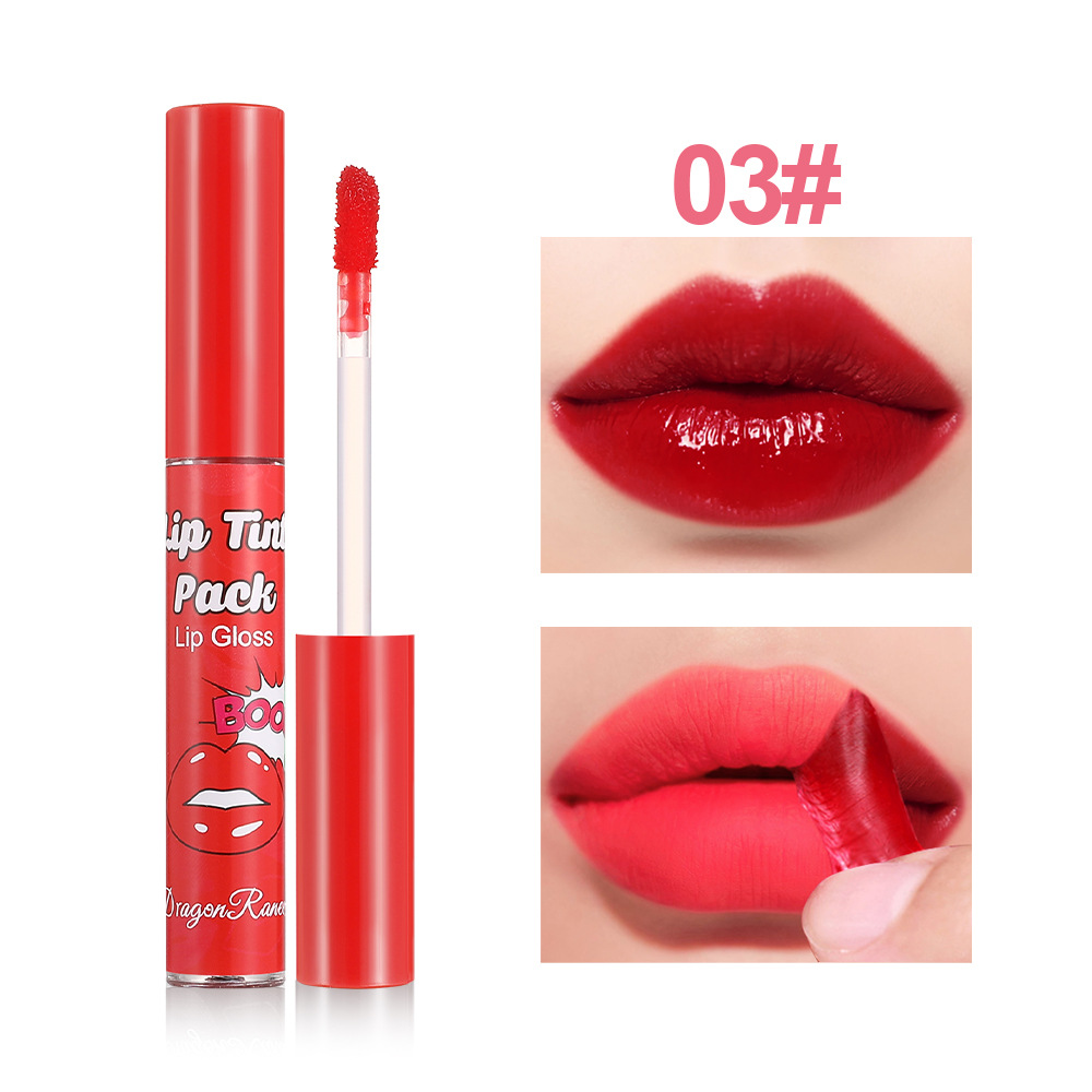 Peel Off Rose Red Lip Gloss Contorno delle labbra Contorno del tatuaggio Macchia per labbra Resistente al trasferimento impermeabile Strappo Peel Off Rossetto Trucco