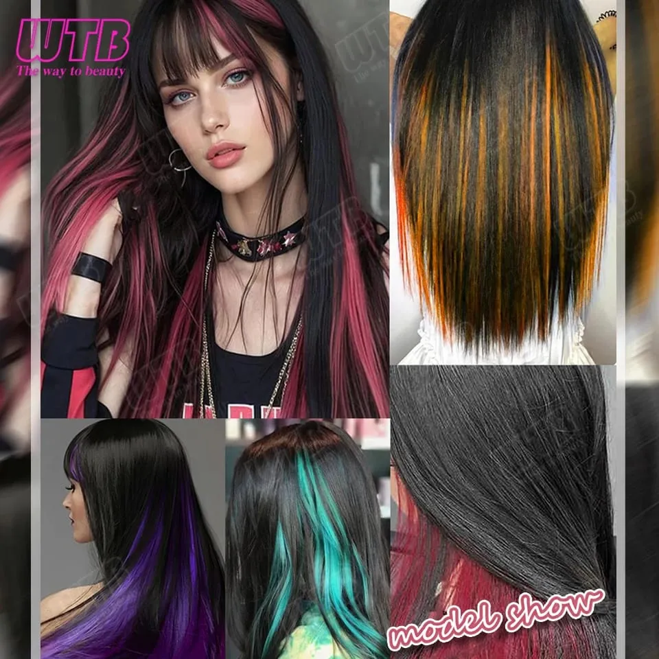5Pcs Synthetic Wig BB Clip Style Color Straight Hair Extension Wig Suitable for Women and Girls to Wear at Holidays and Parties — image 6