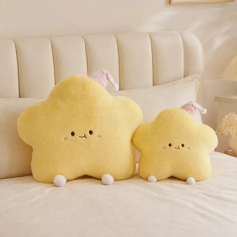 40-60Cm Bantal Mewah Bintang Lucu dengan Topi Tidur Bantal Boneka Bintang Lucu Bantal Sofa Berbulu Lembut Bantal Lempar Kamar Tidur Anak Perempuan Dekorasi Rumah — image 6
