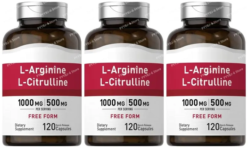 L-Arginine L-Citrulline Capsules 1000mg/500mg Free Form Amino Acid Supplement for Fitness Support & Active Lifestyle 120 Ct — image 9